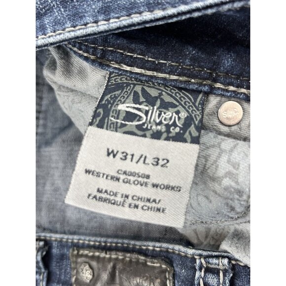 Silver Jeans Womens 31x30 Suki Surplus Boot Denim Blue Light Flap Pockets Pants - Picture 3 of 13